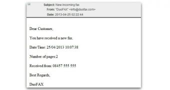Bogus DuoFAX “Incoming Fax” Notifications Carry Malware