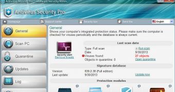 Antivirus Security Pro is a fake antivirus program