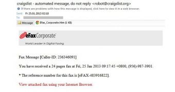 Bogus eFax Corporate Emails from Craigslist Carry Malware