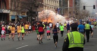 The Boston Marathon explosions are documented on camera