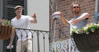 Brad Pitt and Matthew McConaughey offer a spectacle from the balconies of New Orleans