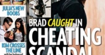 Latest cover of Star magazine, which claims Brad Pitt is cheating on Angelina Jolie