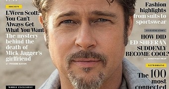 Brad Pitt covers British GQ, the November 2014 issue, talks Angelina Jolie and George Clooney