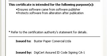 Valid digital certificate used to sign banking malware