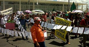 Brazilian demonstrators say no to deforestation