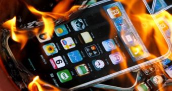 iPhone in flames
