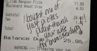 Mom gets free pizza at diner