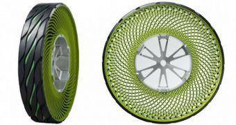 Eco-friendly tire concept showcased by Bridgestone during the Tokyo Motor Show