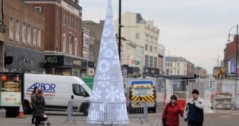 Britain's Ugliest Christmas Tree Erected in Stockton