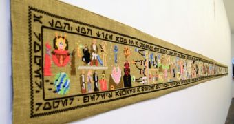 Aled Lewis recreated the Star Wars saga on stitch-cross tapestry