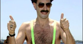 Character Borat wearing mankini