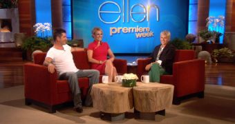 Simon Cowell and Britney Spears promote X Factor season 2 on Ellen