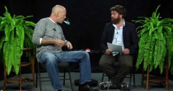 Bruce Willis and Zach Galifianakis on Between Two Ferns for Funny Or Die