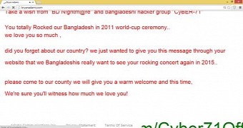 Bryan Adams' official website defaced with Bangladeshi love
