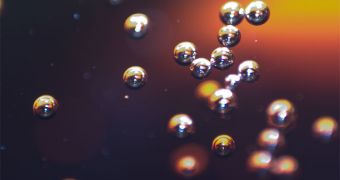 Bubbles burst into increasingly-smaller circles of concentric, smaller bubbles