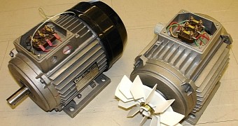 A pair of fairly typical induction motors