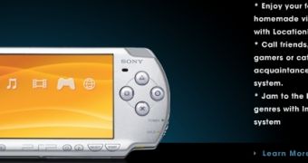 A screenshot of the updated features list for Sony's PSP