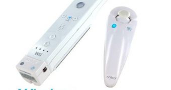 Nyko's Wireless Nunchuck controller for use with the Nintendo Wii console (right)