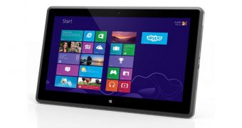 The tablet runs a fresh copy of Windows 8 Pro