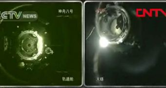 Shenzhou 8 and Tiangong-1 successfully docked to each other on Thursday, November 3