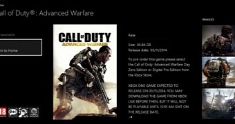 Call of Duty: Advanced Warfare Xbox store listing