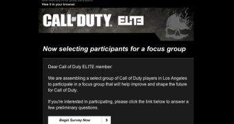 The Call of Duty focus group invitation