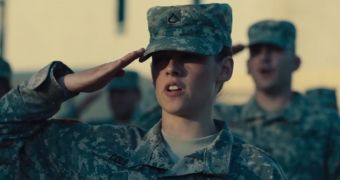 Kristen Stewart as Pvt. Amy Cole in “Camp X-Ray”