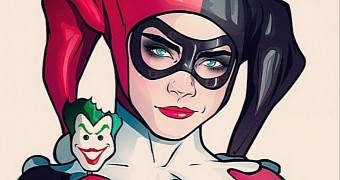 Cara Delevingne pastes her face on a drawing of Harley Quinn as a way of revealing she got the part in a Warner movie