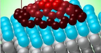 Carbon atoms form dome structures on iridium substrates, en route to forming larger scale graphene sheets