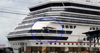 The Carnival Triumph has been damaged in a collision with other ships in the Mobile port, on Tuesday