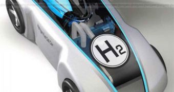 The H-racer is the smallest and coolest hydrogen fuel cell car in the world