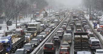 Cars are stuck on the M 10 in Russia for 2-3 days