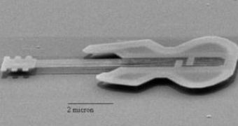 Nanoscale carving of an electric guitar
