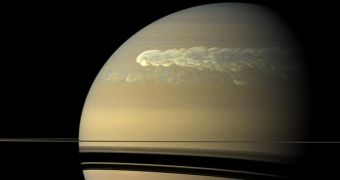 The great storm seen by Saturn
