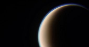 The latest image of Titan, collected by Cassini on September 27, 2012