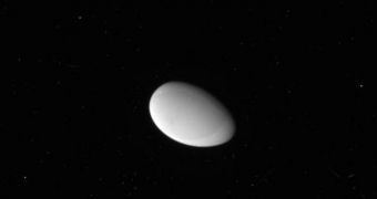 This is the small Saturnine moon Methone