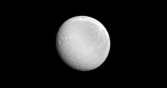 Cassini image of Rhea, snapped on September 10, 2013
