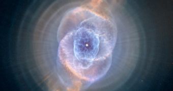 This is the Cat's Eye Nebula, located some 3,000 light-years away from Earth
