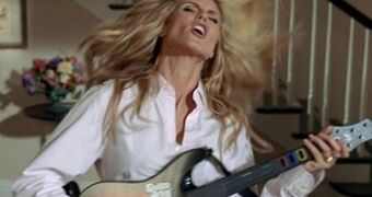 Heidi Klum promoting Guitar Hero