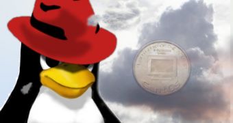 Red Hat Tux thinking of CentOS picture