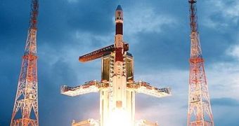 The lift-off of ISRO's lunar orbiter mission