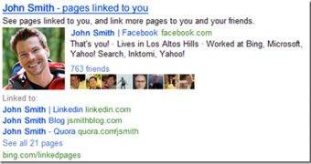 Change Search Results of Yourself with Bing’s Linked Pages