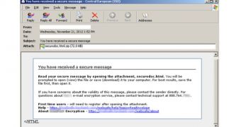 Email designed to spread Changeup malware