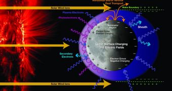 Ultraviolet light, solar wind and electric fields determine the lunar surface to charge