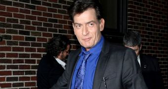 Charlie Sheen chats with fans, smokes a cigarette before David Letterman interview