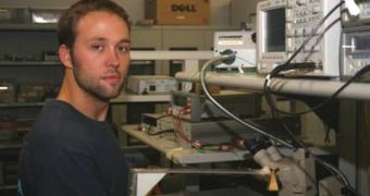 A picture of Jason May, the researcher who has been the first author of the paper detailing the new electronics