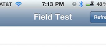 Screenshot of iOS 4.1 field testing at work