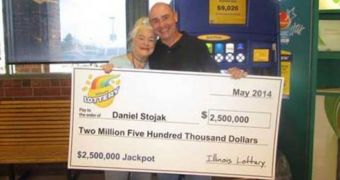 Daniel Stojak says he will share the winnings with his mother