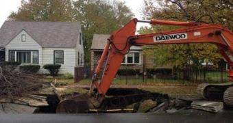 A sinkhole blocks water supply in Chicago