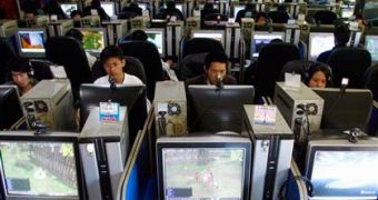 It could get a wee bit crowded in a Chinese Internet cafe